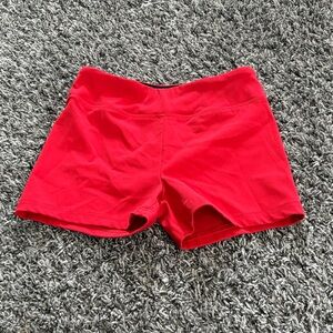 Girls Red Athletic Shorts